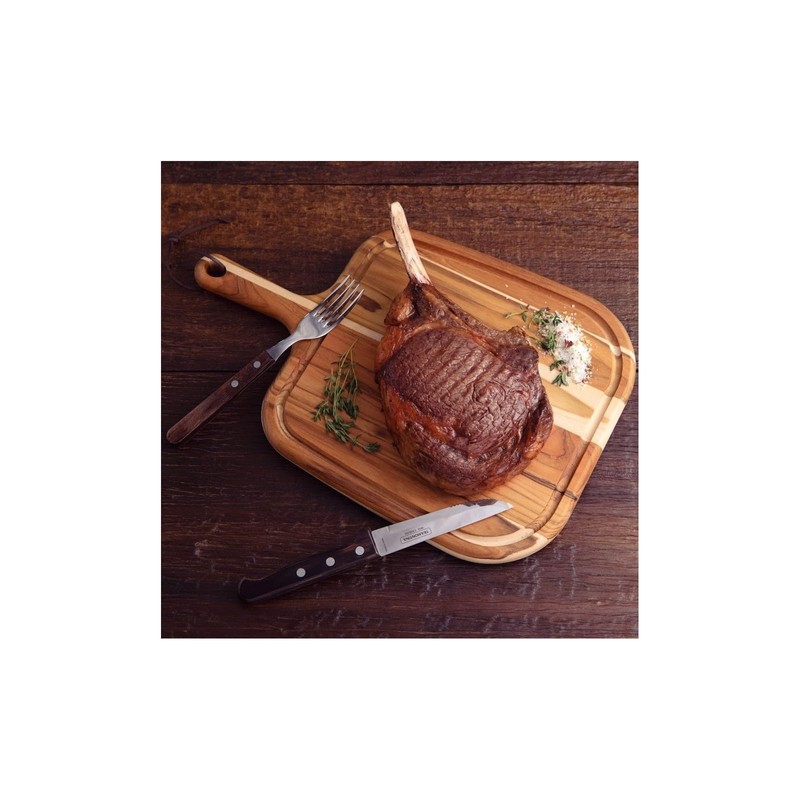 Tramontina Steakmesser Gaucho, Set 6-teilig, Edelstahl, Holzgriff braun, FSC