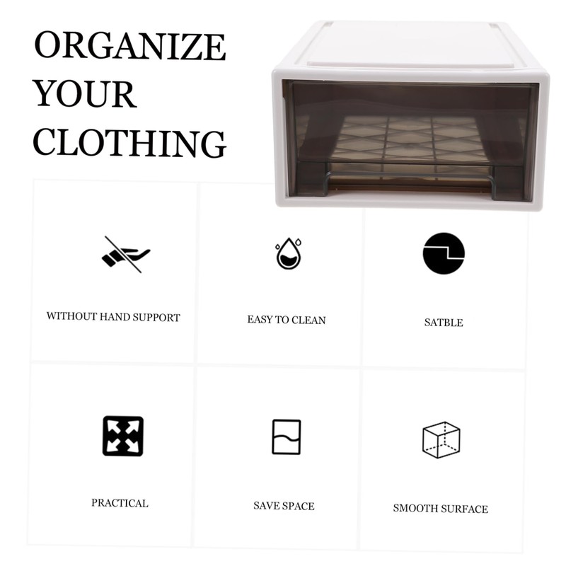 STOBAZA Large Capacity Plastic Storage Drawers Stackable Organiser Clothes Storage