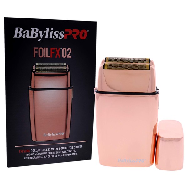 BaBylissPRO FoilFX Cord/Cordless Metal Double Foil Shaver- Rose Gold