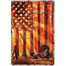 Hunting Metal Tin Sign,Prey in The Forest,Retro Iron Painting for Home Hotel Bar Cafe Outdoor Wall Decoration 8x12 Inch