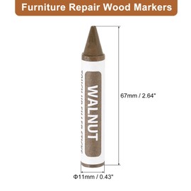 uxcell Furniture Repair Wood Markers, 8 Pcs Walnut Touch Up Filler Sticks, Wood Wax Pen Crayons for Scratches, Wood Floors, Tables, Cabinet, Carpenters, Cover Ups