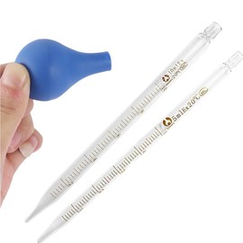 6 Pcs Glass Pipettes Graduated Dropper Kit,0.5ml /1ml/ 2ml/ 3ml /5ml /10ml Thick Glass Dropper Scale Pipette,with 6 Rubber Caps and 2 pcs Droppers Brush,Used to Transfer Liquids