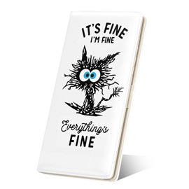 Nipichsha Womens Wallet, RFID Slim Wallets for Women, Thin Ladies Credit Card Holder Purse, Cute Leather Bifold Clutch Billfold with 11 Card Slots & ID Window, Fine Cat