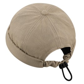 Clakllie Waterproof Brimless Sailor Hats Fisherman Leon Hat No Brim Harbour Docker Cap Breathable Worker Landlord Hats,Khaki