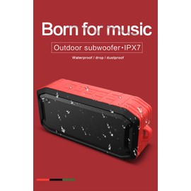 Bluetooth speaker 5.0,Hengweiuk Portable Wireless Bluetooth Speaker 40W with Dual Driver IPX7 Waterproof Bluetooth with 12 Hours Playtime 20 m Bluetooth Range for Party, Travel, Outdoor (Red)