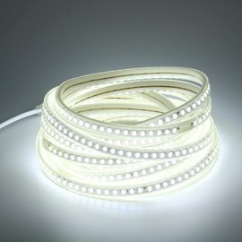 pcning 5 m LED Strip 230 V Direct Connection 6000 K Cool White Strip, SMD 5730 120 LEDs/m IP67 Waterproof Stripes Tape (Cold White, 5)