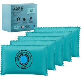 ZSKK 100g Rechargeable Desiccant Pack of 5,Silica Gel Desiccant Packets,Moisture Absorbers for Storage Bins, Suitcase,Gun Safe, 3D Filaments, Electronics,Desiccant Dehumidifier for Closets,Cars