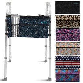 Vive Walker Bag - Accessories Basket Pouch for Seniors (Water Resistant) - Caddy Accessory Attachment for Folding, Rolling Walkers - Carry Storage Carrier Tote - Lightweight, Universal Size
