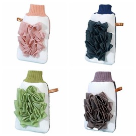 4 Pack Loofah, 2 in 1 Bath Sponges, Bath Sponges for Shower, Shower Puff for Men and Women-Elastic Hand Strap Body Brush to Soothe