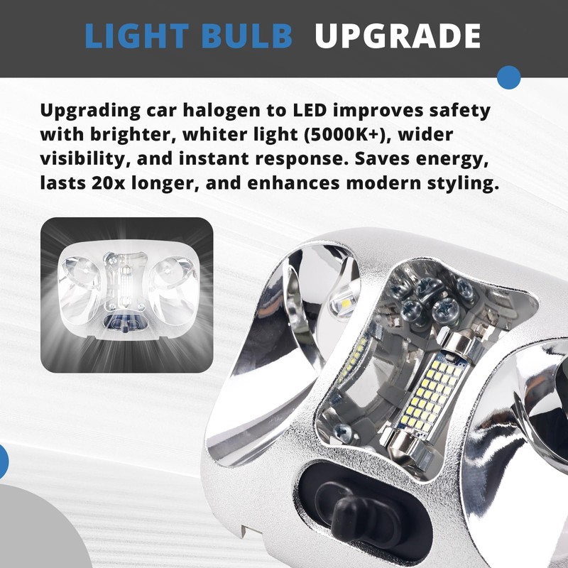 F37Z-13776-B LED Cab Map Light Upgrade Assembly Compatible with 1993-2004