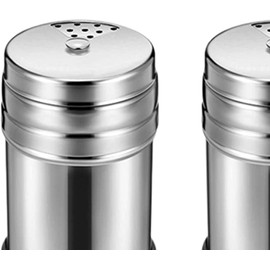 2Pcs Stainless Steel Sugar Shakers Spice Salt Pepper Organizer Container Dust-Proof Stainless Steel Salt Shakers