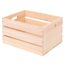 1 Piece Large Pine Wood Crates For Storage, Unfinished Natural Wooden Crate