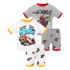 DAUGHTER QUEEN Cars Pajamas Boys Toddler Kids 100% Organic Cotton Short Pjs 3T Summer Pj Sets Jammies Sleepwear Clothes Size 3 Years Outfits Pyjamas Shirts Pijamas Ninos