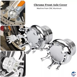Chrome Motorcycle King Crown Front Axle Nut Cover For Harley Touring Road King