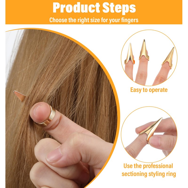 20PCS Stitch Braid Tool Finger, Hair Parting Tool for Women