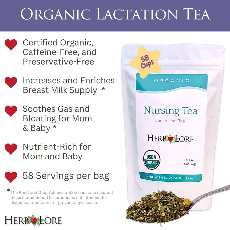 Herb Lore Organic Nursing Tea - 58 Servings - Loose