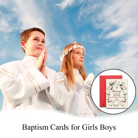 Baptism Card Baptism Gifts for Girl - Baptism Cards for Girls Boys Christening Gifts for Girls Baptism Gifts for Boys Baptismal Gifts Christening Card Christian Gifts for Kids Easter Basket Stuffers