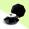 Grace Teaware Black Gold Tea Cup and Saucer with Gold