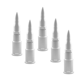 TRUE SPIKE 5 pc White Bullet Tire Air Valve Stem CAPS Cover in Heavy Gauge CNC Machined Billet Aluminum Short Compatible with Jeep CJ YJ TJ JK JL