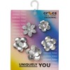 Crocs Jibbitz Elevated Metal and Jewel Shoe Charms, Monochrome Silver
