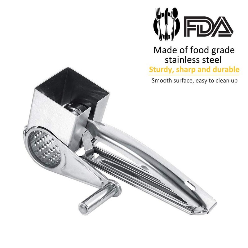 Multifunctional Kitchen Craft Rotary Stainless Steel Cheese Grater 1 Drums
