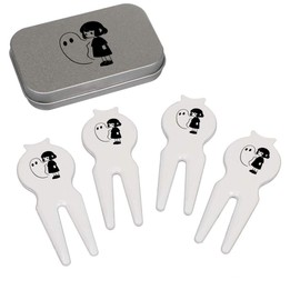 Azeeda 'Kawaii Girl with Ghost ' Golf Divot Tool/Repair Fork Gift Set (GO00065469)