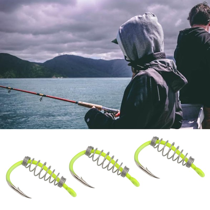 eMagTech 20Pcs Spring Fishing Hooks, Size 10# High Carbon Steel