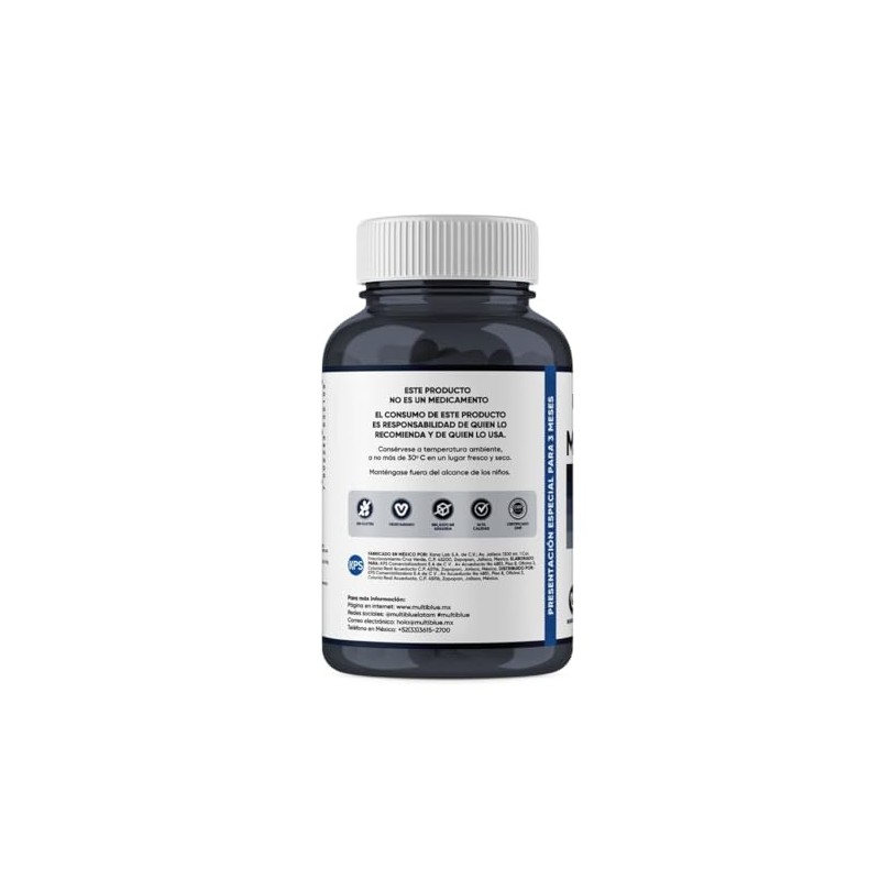 Multiblue Triple Magnesio 180 Cápsulas 700 Combinacion Citrato Gluconato Glicinato