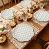 60Pcs Fall Gingham Paper Plates, Light Gray, 7 Inch