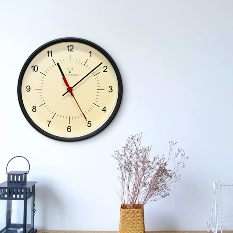BESTIME RC292E Dual Purpose Wall Clock, Clock Radio Clock, Black