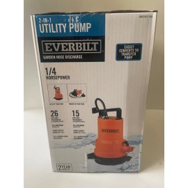 Everbilt 1/4 HP 2-in-1 Submersible Utility and Transfer Pump UTA02510 MSRP $145