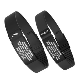 Divoti SuperCharge Wristband ID, Silicone Clasp Identification Bracelet and Sport ID for Athletes - Black Tag/Black Silicone Band - 19mm