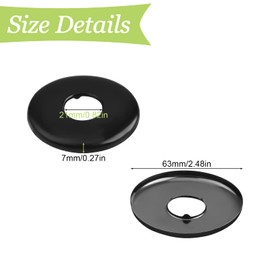 UFURMATE Shower Arm Flange, 3Pcs Stainless Steel Shower Flange Cover Shower Head Arm Escutcheon Cover Plates Round Escutcheon Plates for 21mm Diameter Shower Pipe (Matte Black)