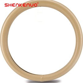 SHENKENUO For 15"/38 cm Leather DIY Anti-slip Dia Car Steering Wheel Cover