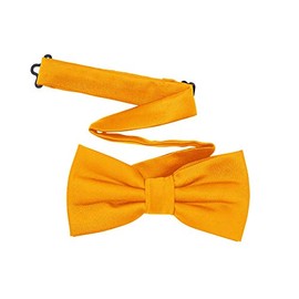 TINYHI Men's Pre-Tied Satin Formal Tuxedo Bowtie Adjustable Length Satin Bow Tie, Yellow, L-(adults,full age)