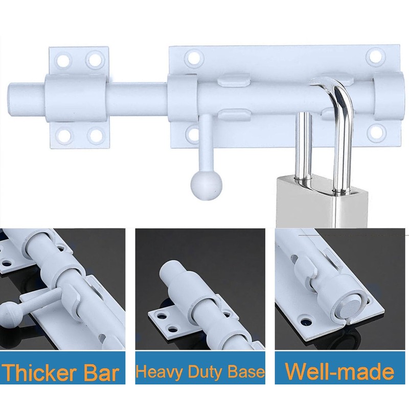Litensh Gate Bolt Gate Slider with Hole for Padlock 304