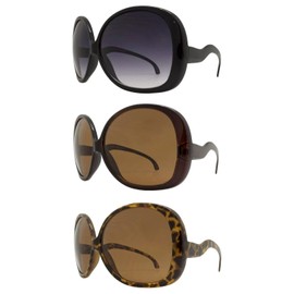 Elite - Big Huge Oversized Vintage "Jackie O" Style Sunglasses Retro Women Celebrity Fashion (Black - Brown - Olive Green)