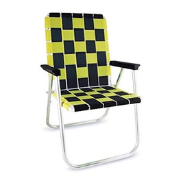Lawn Chair USA | Folding Aluminum Webbed Chair for Camping, Sports, and Beach | Classic - Black//Yellow