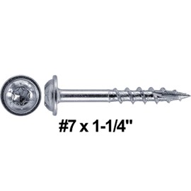 #7 x 1-1/4" Pocket Hole Torx/Star Head Screws COARSE Thread - - Torx/Star Drive Pocket Hole Screws for Cabinetry & Furniture. - T-20 Torx Screw Head (5 POUNDS - 844 Approx. Screw Count)