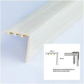 Plastic Stair Nosing Wooden Edge Protection Oak Beech KP-3030 TMW Profiles (White Oak)