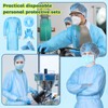 Xuhal 30 Set Blue Disposable Isolation Gowns Set PPE Gowns