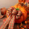 LaRibbons Fall Burlap Plaid Ribbon Wired 2 1/2" x 10