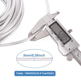 PandaHall 33 Feet Aluminum Wire 5mm Metal Craft Wire for DIY Manual Arts Jewelry Making (Silver)