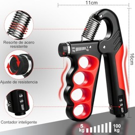 HONGHCL Ejercitador de Mano y Antebrazo - 6pcs Fortalecedor de Agarre de Mano Ajustable 5-100kg, Hand Grip para Rehabilitación, Fisioterapia y Entrena