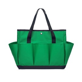 Yanglonghui Tool Bag Garden Tote Large Organizer Bag Carrier Gardening Storage Tote with Interior Exterior Side Pockets Handles Strap for Garden Plant Tool Set Store Content Bag (Green)