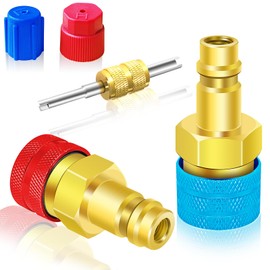 R1234yf to R134a Adapter, 1234yf to 134a Adapter Kit, R1234yf to R134a Conversion Adapters, High/Low Pressure Side R134a Adapter Convert to R1234yf, for Car Air-Conditioning R1234yf System Charging
