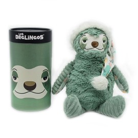 Les Deglingos Cuddly Toy Baby Boys (Chillos The Sloth) - Large Plush Toy - Large Simply - Ultra Soft - From Birth - Boys and Girls - 33 cm - Green
