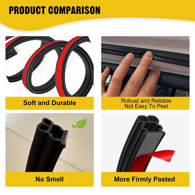 52.5Ft Car Door Seal Strip Car Weather Stripping Double Layer