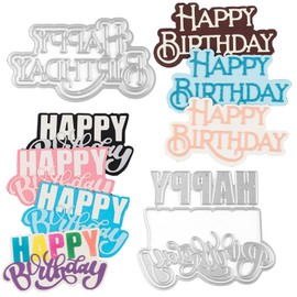 2PCS Happy Birthday Metal Cutting Dies for Card Making DIY Scrapbooking Paper Crafting Embossing Stencil Die Cuts Punch Template Molds Arts Crafts Handmade Crafts Scrapbooking Supplies Birthday Decor
