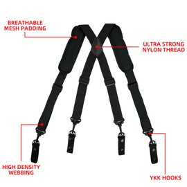 MELOTOUGH Tactical Suspenders for Duty Belt/Police Suspenders for Battle Belt Law enforcement Suspenders fit 2.25 inch Width Duty Belt